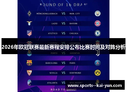 2026年欧冠联赛最新赛程安排公布比赛时间及对阵分析